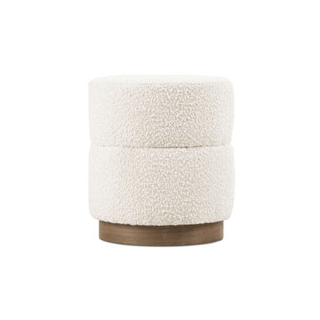 Scallop Ottoman Boucle natural