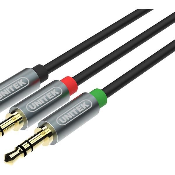 Unitek 0.2M 3.5Mm Female To 2X 2.5Mm Male Audio Cable (Y-C957Abk)