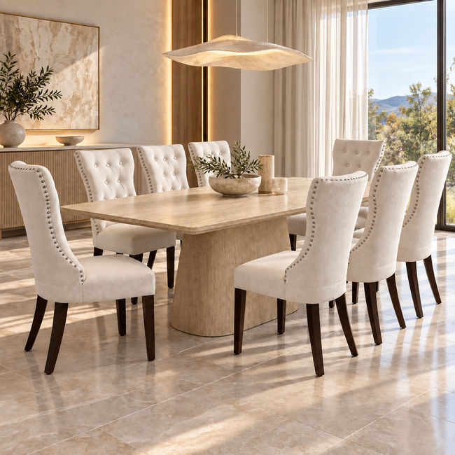 KC FURN – Calista Premium 8-Seater Dining Set