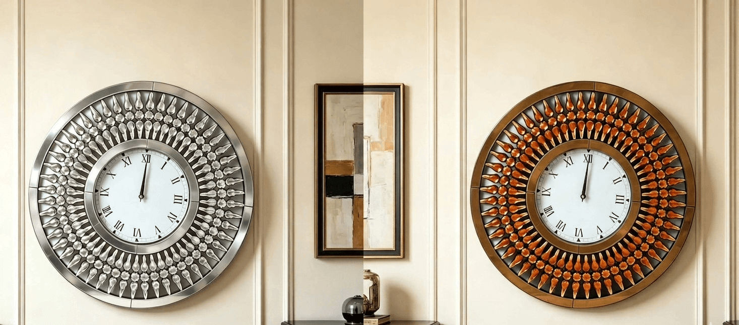DecorMama Large Sunburst Wall Clock