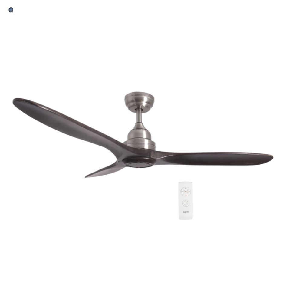 Satin Nickel Finish with Solid Wood Blades