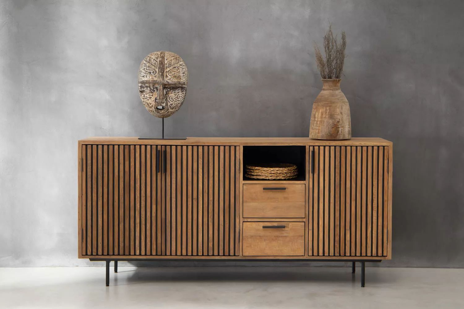 Harrison Reclaimed Teak Wood Sideboard with Drawers and Cupboards