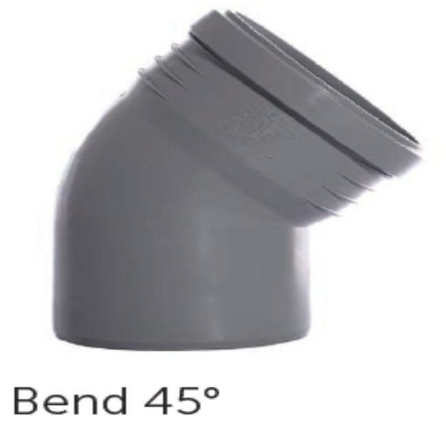 EDT  EuroDrain KESSEL ''Push-Fit'' 110mm 45' Elbow with Socket