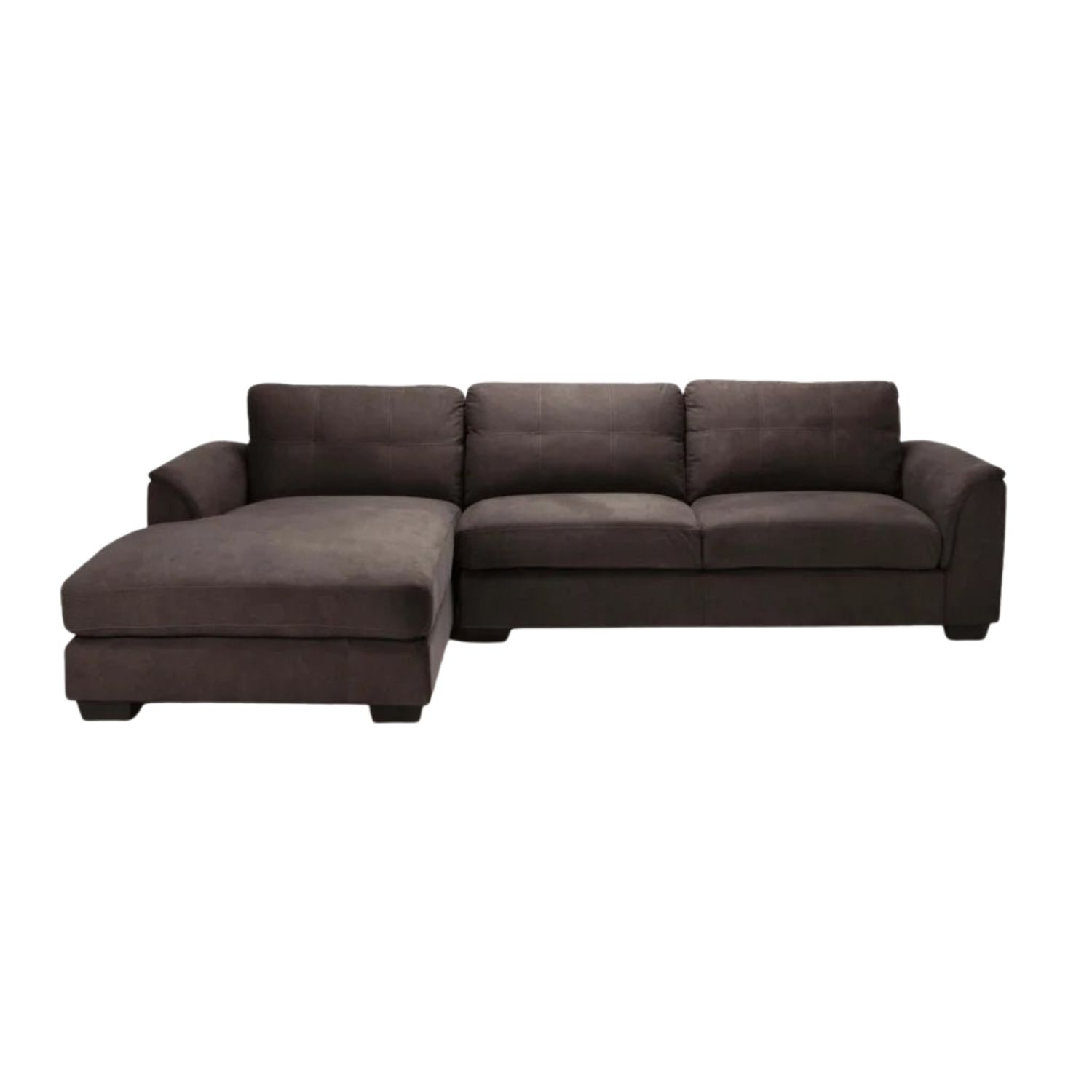 Dark Grey Left Corner Fabric Chaise Sofa for Modern Living
