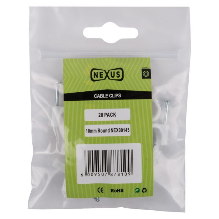Nexus - Cable Saddle Round 10mm 20 - 20 Pack