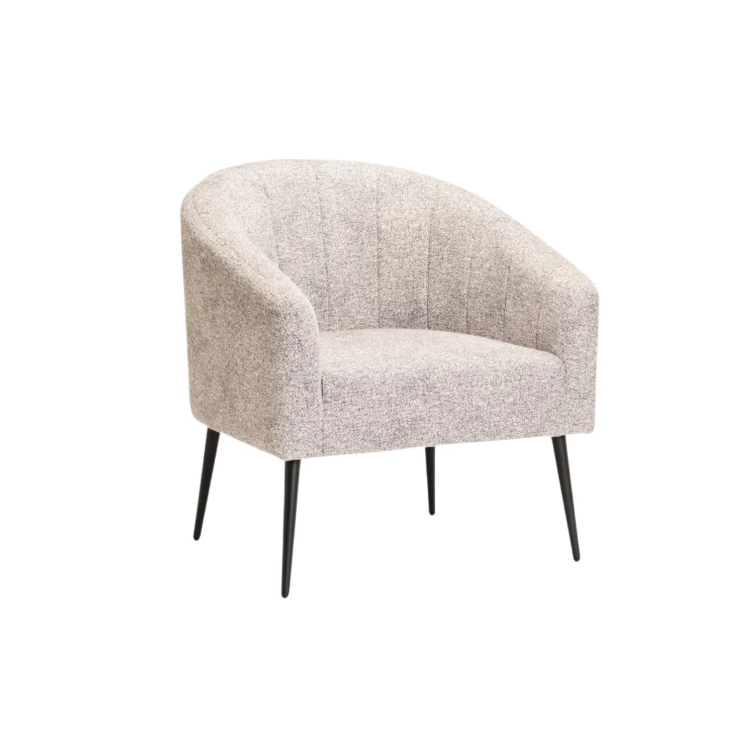 Modern Fabric Upholstered Tub Chair - Light Grey