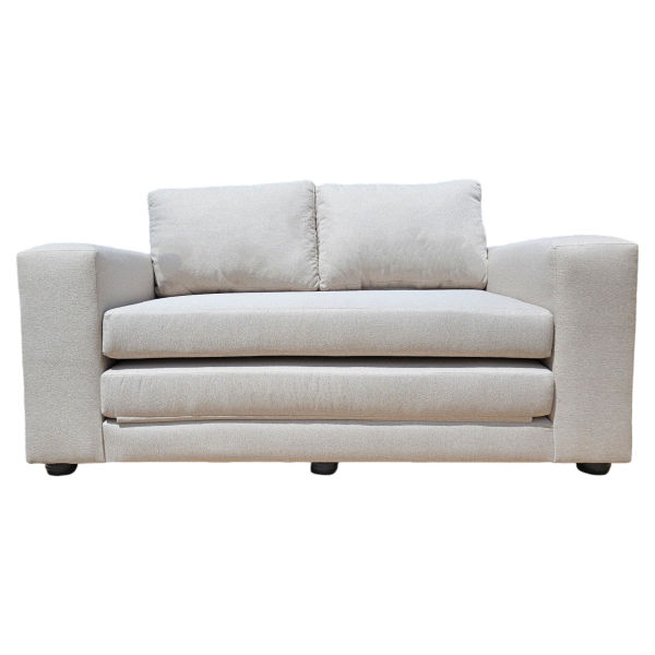 Pull-Out 2 Seater Cream Sleeper Sofa