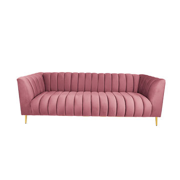 Zoey 2 Seater Stripe Couch-Pink