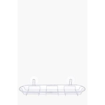 CHROME SUCTION UTILITY Suction-Mount Soap Basket for Bath & Shower Spaces