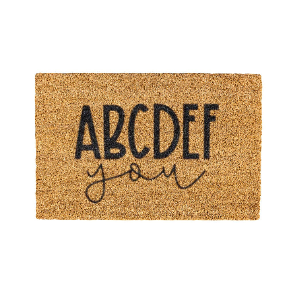 Abcdef You Coir Doormat Design 700 x 400 mm