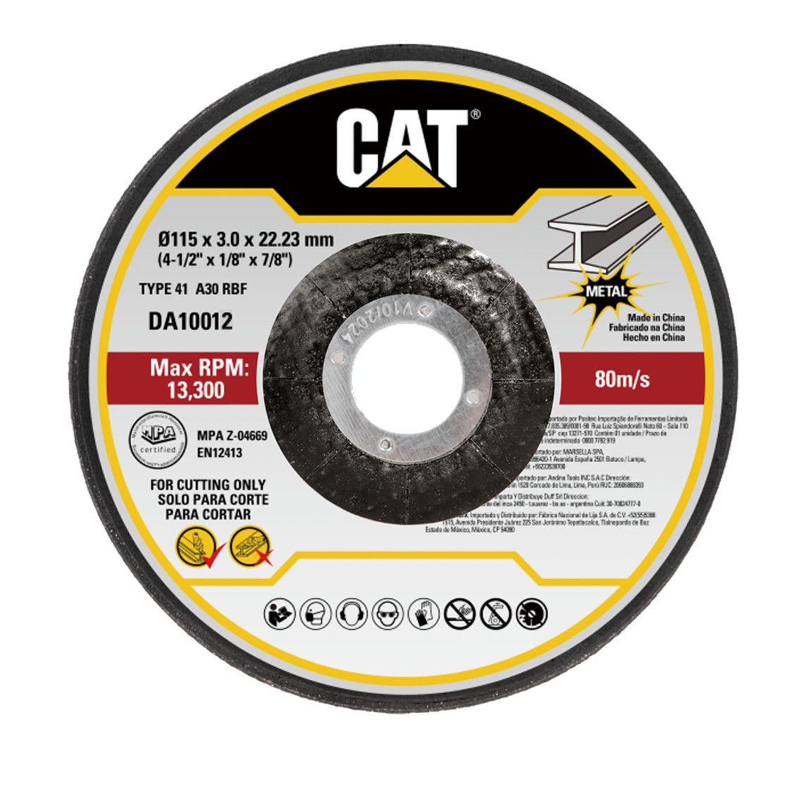 CAT Depressed Grinding Wheel 115mm x 3.0mm X 22.23mm 10pcs