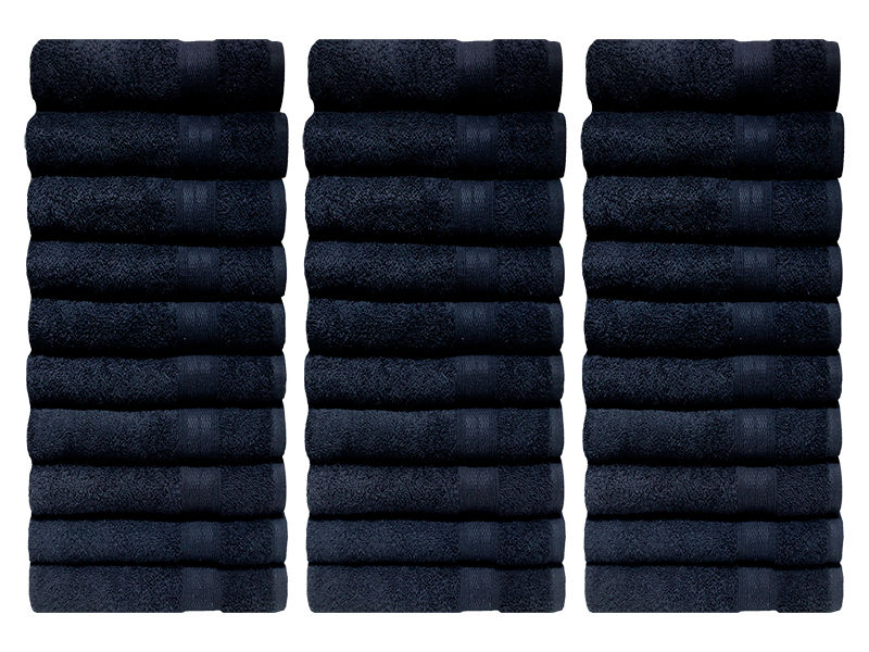Bunty's Plush 450GSM 70x130cms Bath Towels - Jet Black(30pc Pack)