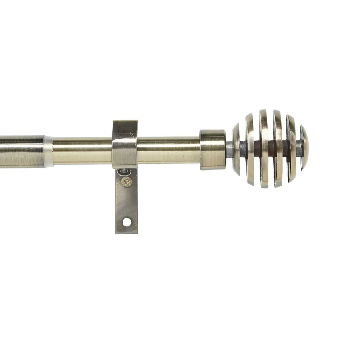 Curtain Rod Set, Steel, Expandable, Spiral Finial, Bronze, 120cm – 210cm