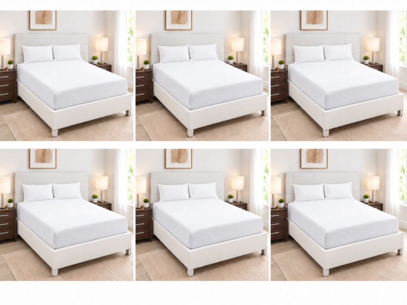 Lodge Collection Durable Comfort - Fitted Sheet - Optical White - CPT Super King - (06 Pc)