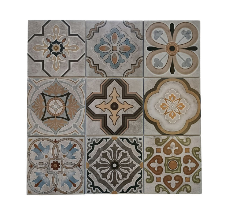 Earthstone Moroccan Sunset - Deco Tile (16 Unique Tiles - 200x200 - box of 30)