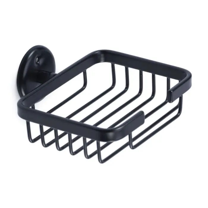 Woodly Soap Dish, Wall Mounted, Stainless Steel, Matt Black
