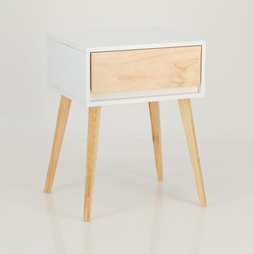 Nallo One Drawer Side Table - White