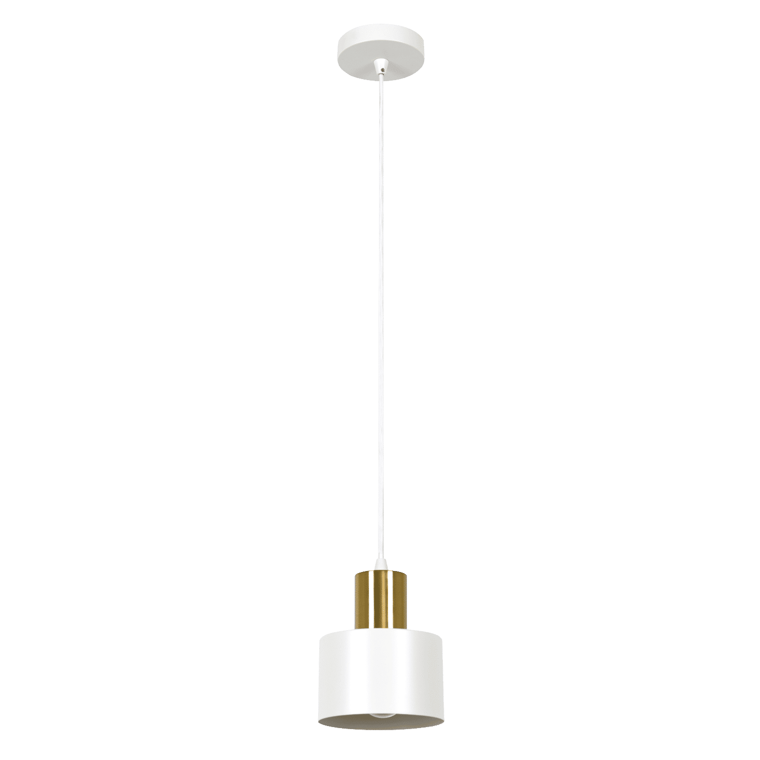 Zebbies Lighting Lulu Matte White and Brass Gold 1 Light Pendant