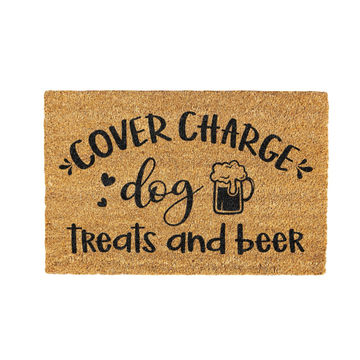 Cover Charge Dog Treats and Beer Coir Doormat Design 700 x 400 mm