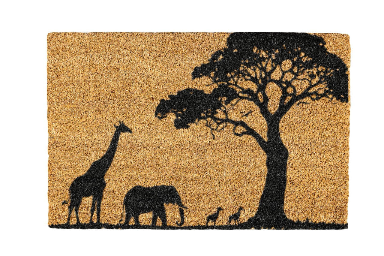 Animals Tree Coir Doormat Design 700 x 400 mm