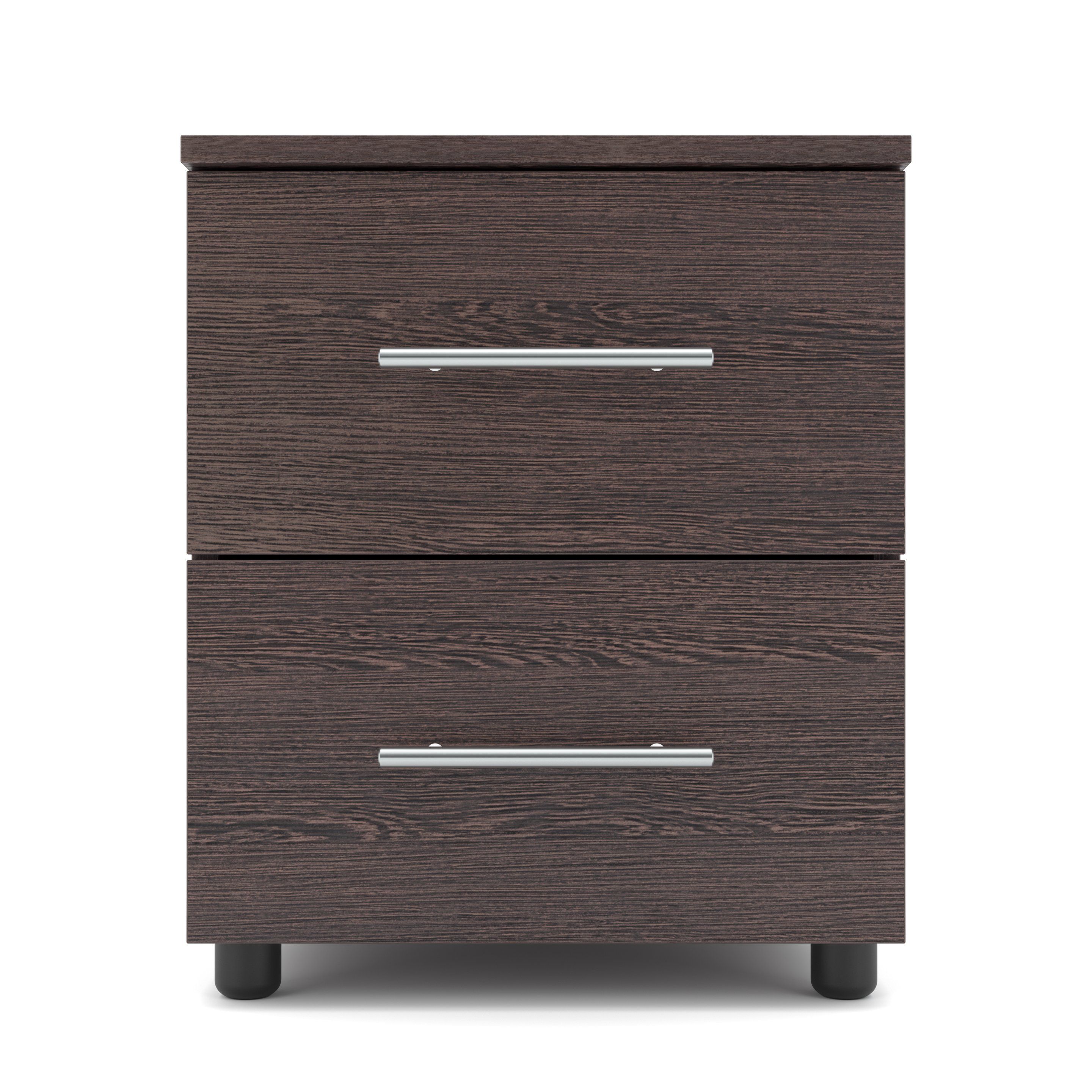 BAM! Oslo Two Drawer Bedside Table - African Wenge
