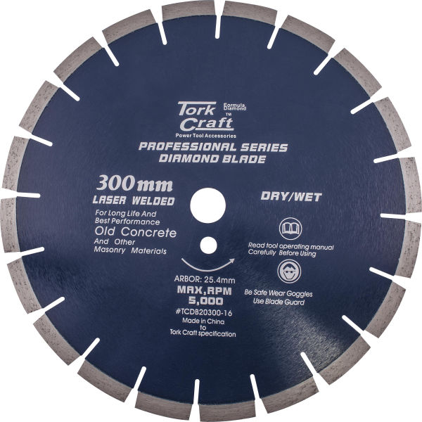 Tork Craft - Diamond Blade 300 x 25.4mm Old Concrete