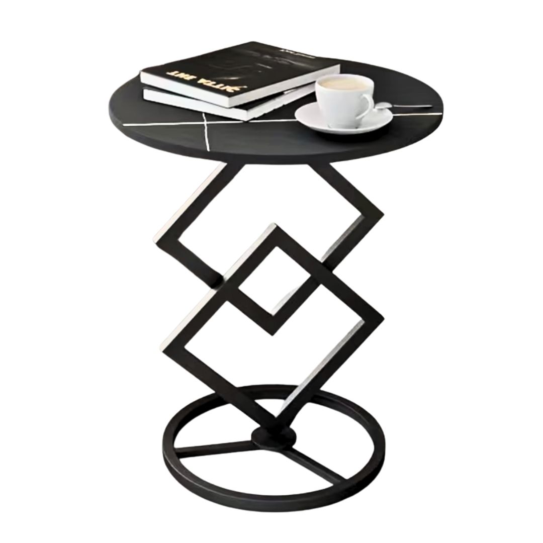 Muett Obsidian Modern Round Side Table