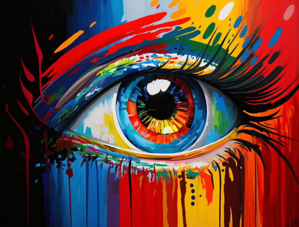 Canvas Wall Art - Canvas Wall art: Vibrant Acrylic Abstract Painting  - B1269 - [120 x 80 cm]
