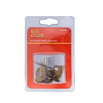 Tork Craft - Wire Brushes Mini 5Piece Brass 3.2mm Shaft - 2 Pack