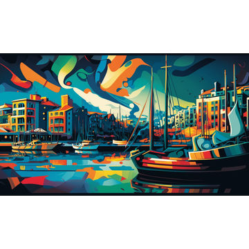 Canvas Wall Art - Canvas Wall Art – Victoria and Alfred Waterfront Abstract - B1128 - [120 x 80 cm]
