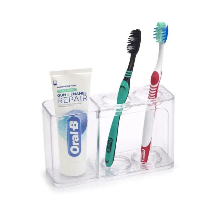 Woodly Toothbrush Holder, Clear