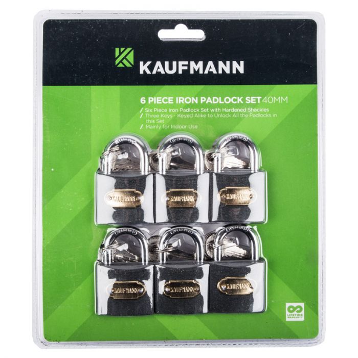 Kaufmann Lock Set - Steel - 40mm 6 Piece