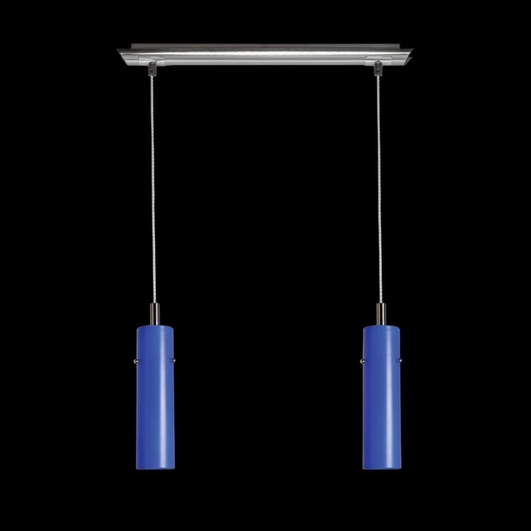 �230v 40W E14 2 Light Tube Glass Pendant