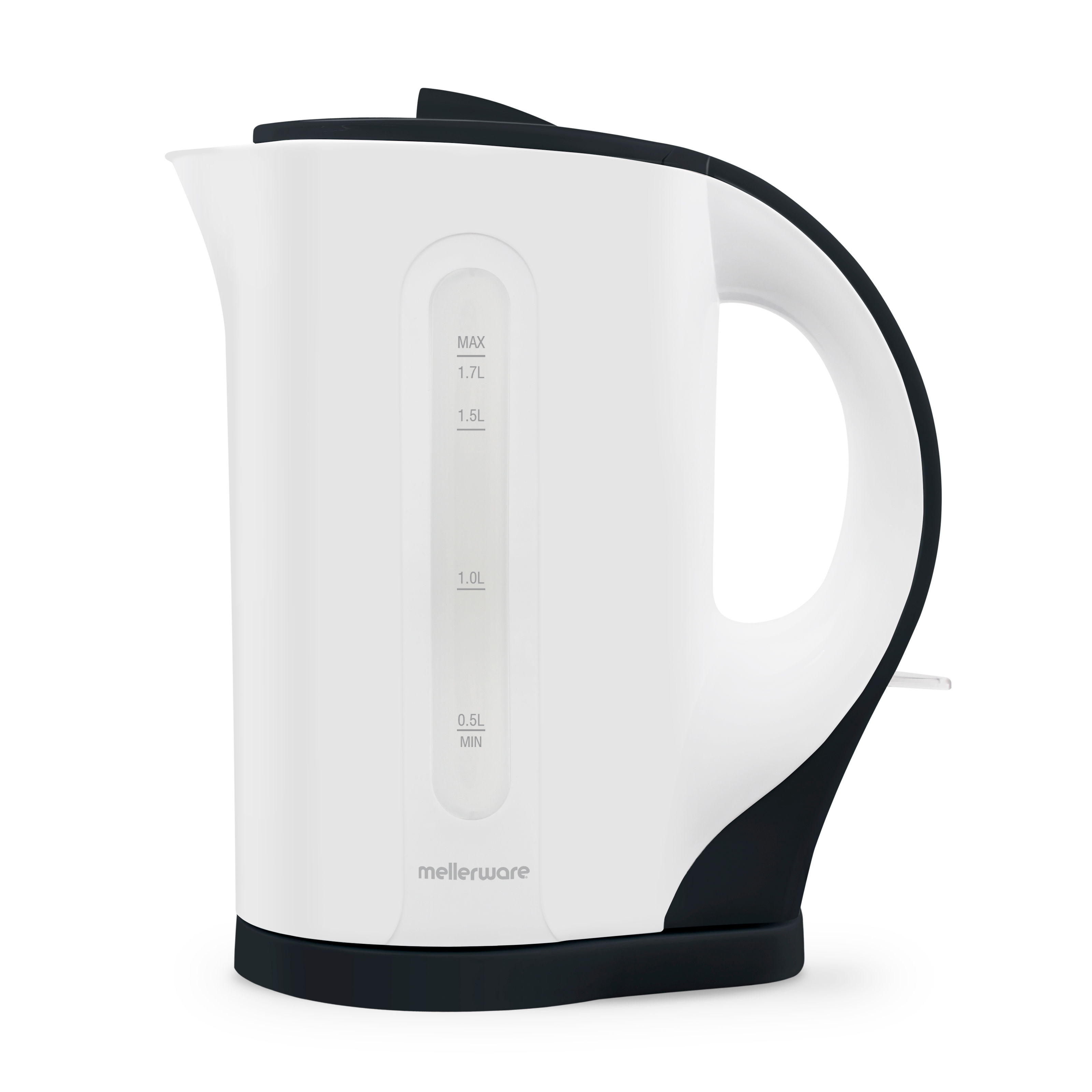 Mellerware Kettle Cordless Plastic White & Black 1.7L 2200W 