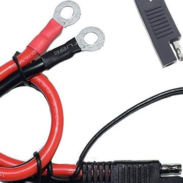 Solarix Battery Link Cable 30Cm Length Black -16Mm Cable With 8Mm Battery Terminal Lugs Connectors Sold As 10 Pack, Retail Box , No Warranty