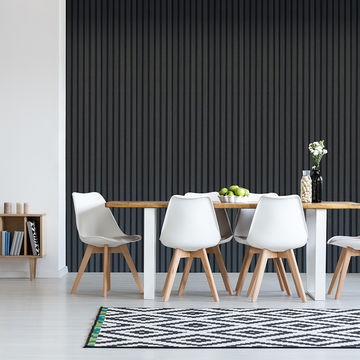 Slatted wall panel 600 x 2400 - Black Wood