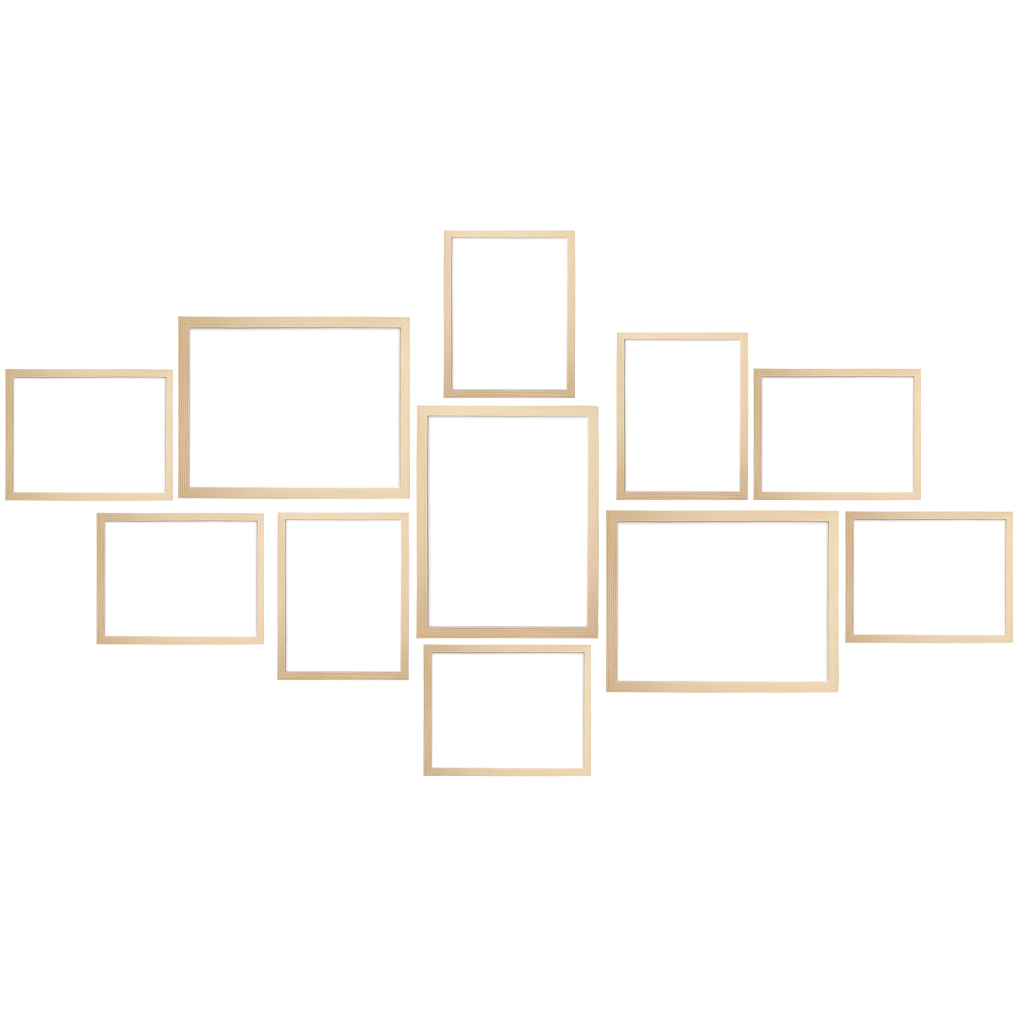 11Pcs Photo Frames Set- Brown