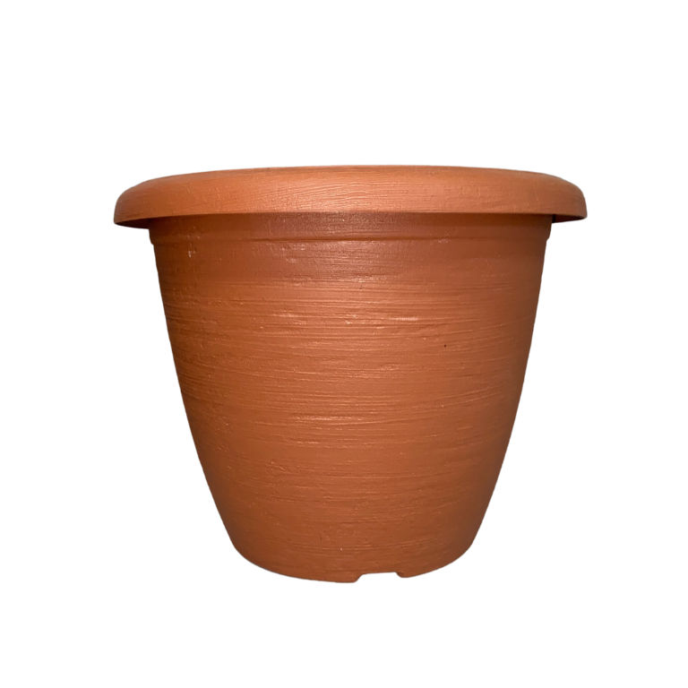 Plastic round pot 25cm - Terracotta