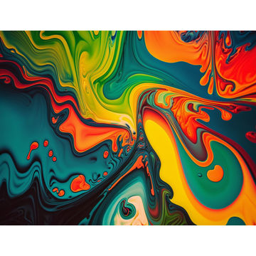 Canvas Wall Art - Canvas Wall Art-Vibrant Colorful Dutch Pour - B1241 - [120 x 80 cm]