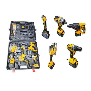 Set Of 5 Electric Drill, Single Hand Saw, Angle Grinder, Brushless Hammer