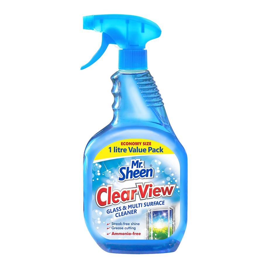 Mr Sheen Clear View Glass And Multi Sur Clean 1L 3 Pack