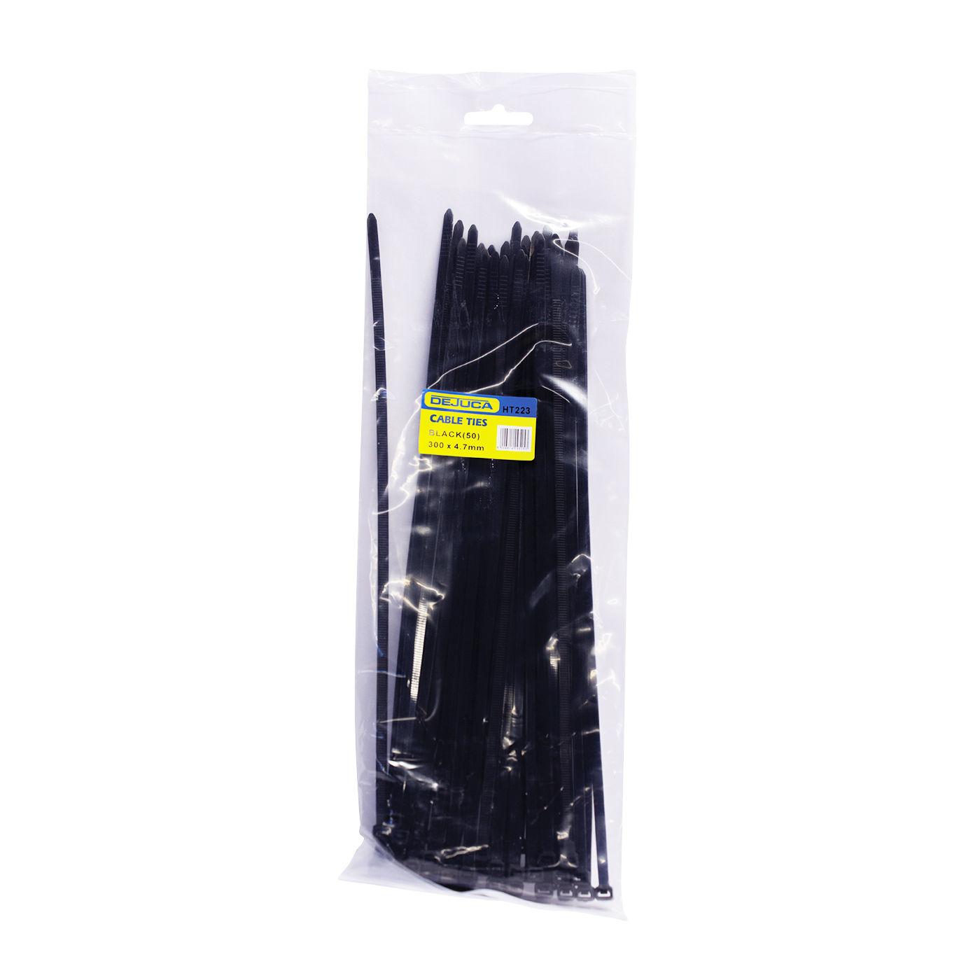 Dejuca - Cable Ties - Black - 300mm X 4.7mm - 50/pkt - 5 Pack