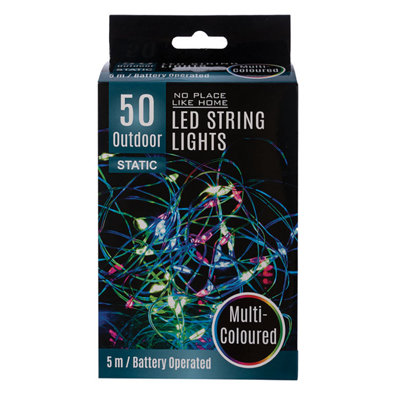 String Lights - Outdoor - Multi-Coloured - 5 m - 50 LED - 10 Pack