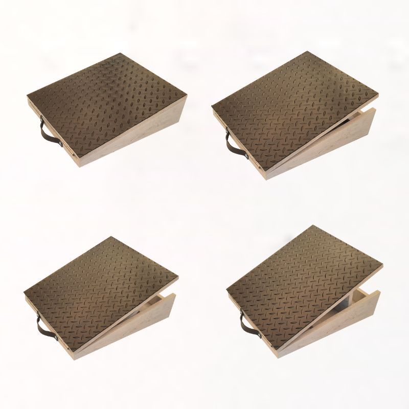 SpaceSave Ergo Adjustable Footrest & Exercise Slant Board - Rustic Wood