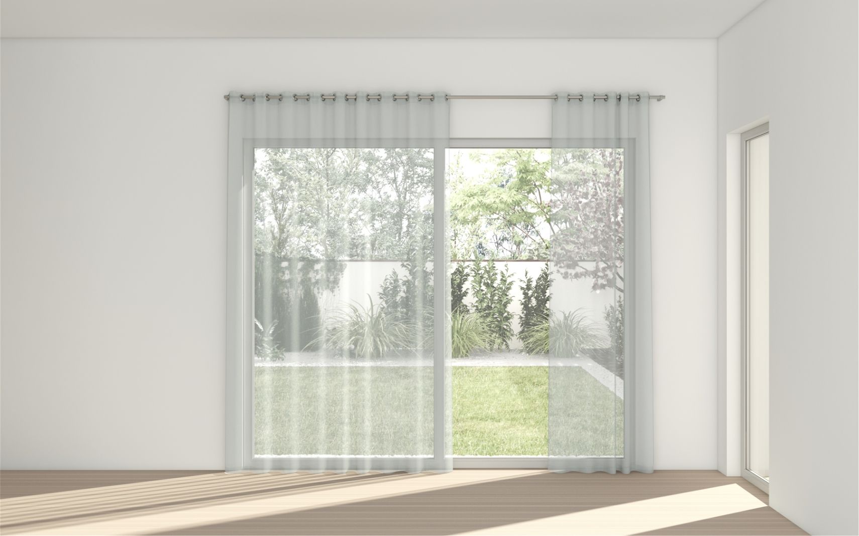 STUART GRAHAM READY MADE POLYESTER EYELET CURTAINS-AERIAL URCHIN 285cm wide x 220cm drop