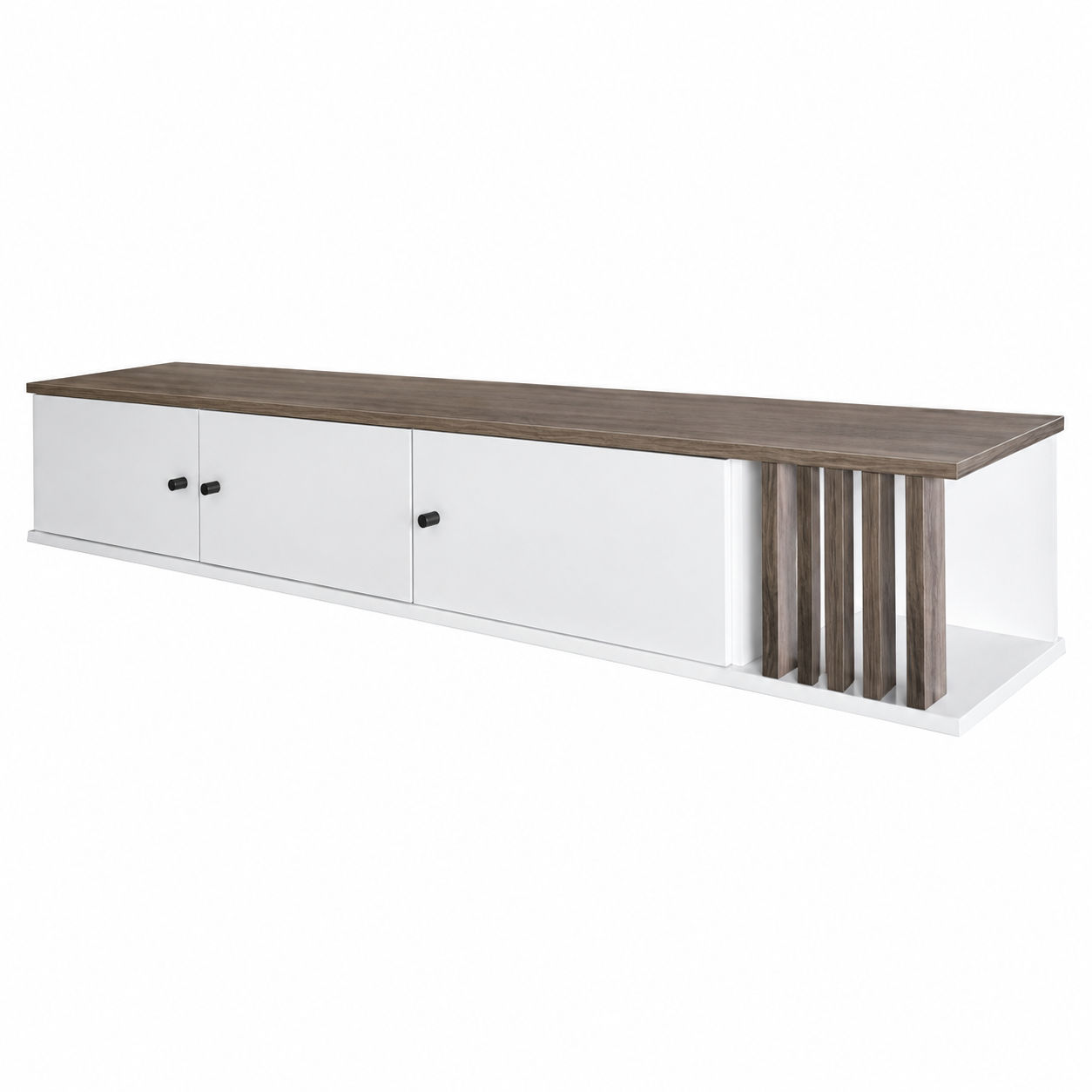 MP-Home and Kitchen 1.5 m Floating TV Stand Folkstone Grey Wall Mounted Entertainment Unit 300 x 1500 x 260 mm