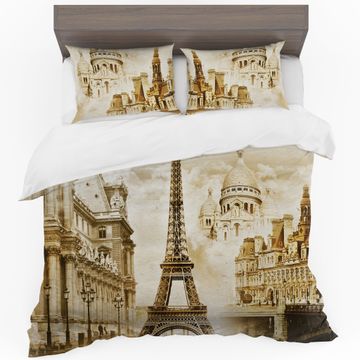 Different Parts of Paris Duvet Cover Set Double