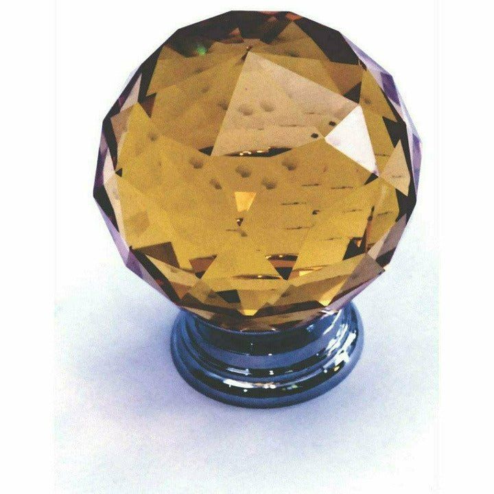 Amber Crystal Door Knob - Ball Type