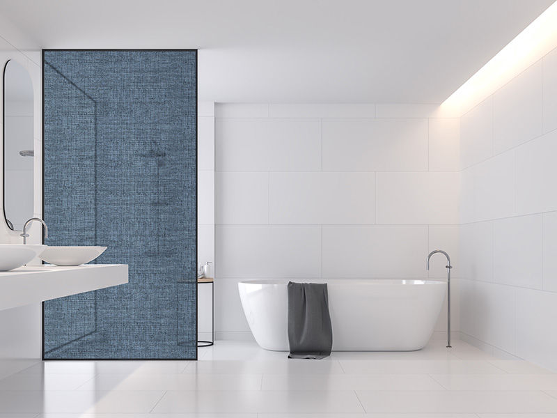 Frosted Vinyl Sticker For Your Shower Glass (glass not included)  Design: Dark Blue