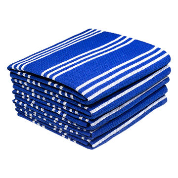 Bunty's Kitchen Towel - Design 2453 - 045x069cms - (05 Pc Pack) - Stripes - Royal Blue